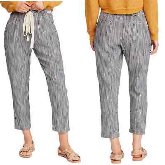 Free People boho Light at Sunrise Crop Pants (Size: 2) blue cream - Picture 1 of 8